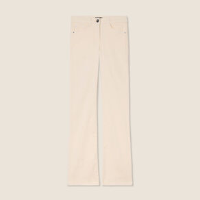 pantalon leger bootcut taille basculee ivoire femme Pantalon léger bootcut taille basculée ivoire femme