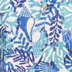 T-shirt col tunisien manches courtes bleu femme