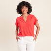T-shirt droit manches courtes rouge femme