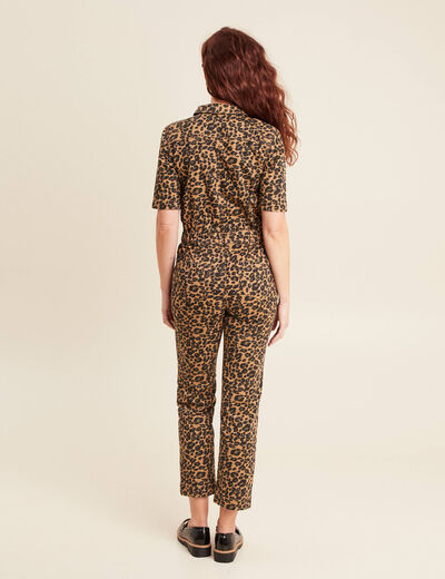 Combinaison pantalon à pont marron femme