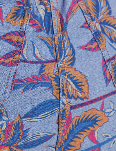 Jupe droite r&eacute;versible bleu femme
