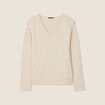 T-shirt manches longues ecru femme creme femme