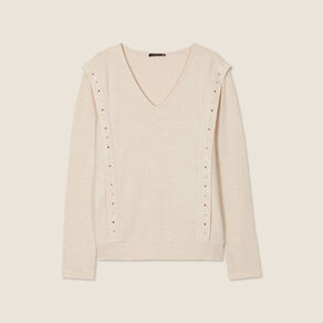 T-shirt manches longues ecru femme creme femme