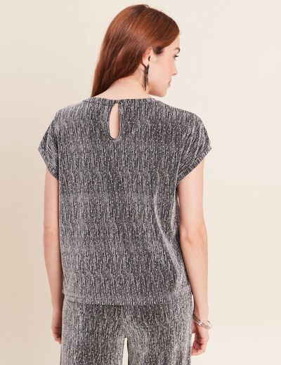 T-shirt manches courtes gris argent femme