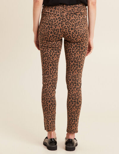 Pantalon léger taille standard 7/8ème marron cognac femme