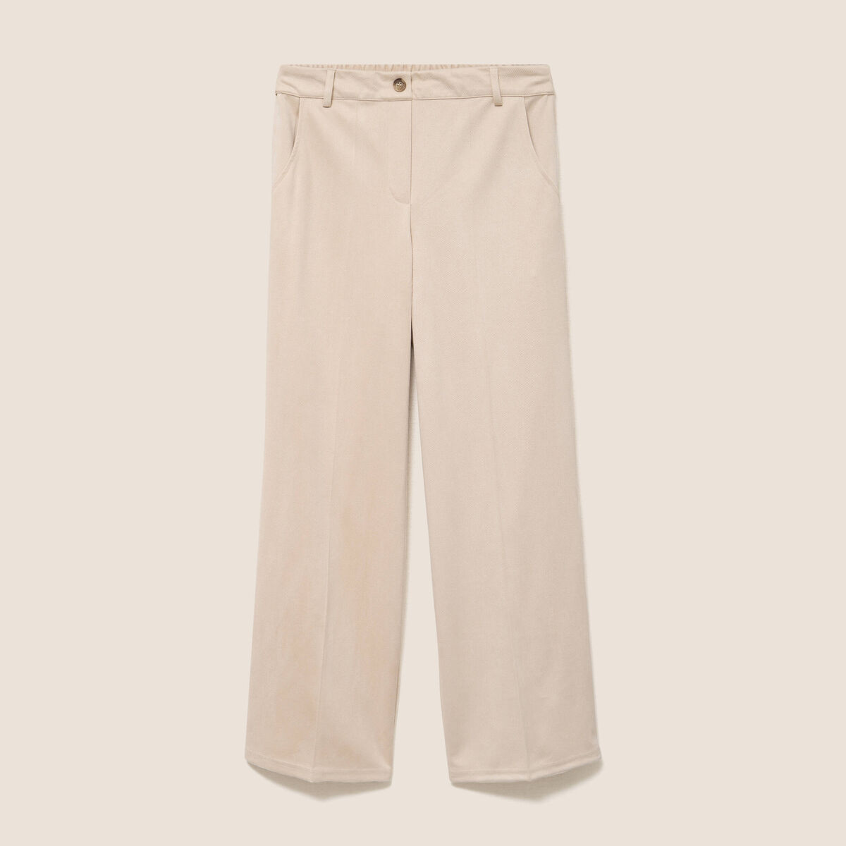 Pantalon large 7/8&egrave;me sable femme