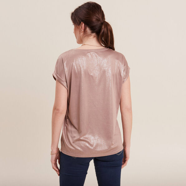 t shirt manches courtes taupe femme T-shirt manches courtes taupe femme