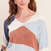 Pull manches longues multicolore femme