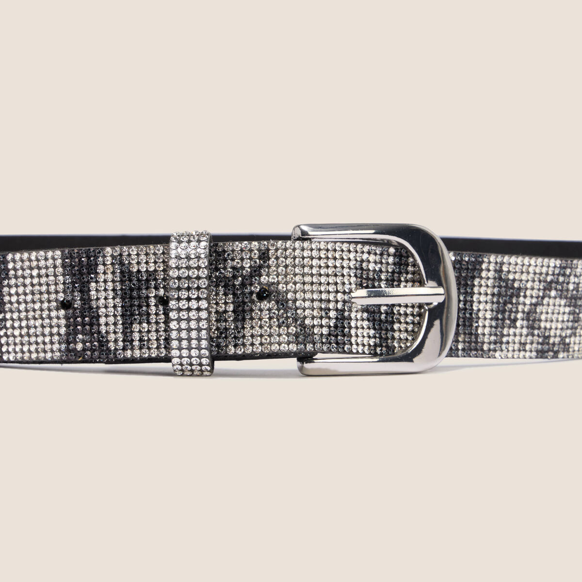Ceinture large couleur argent femme