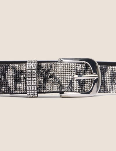 Ceinture large couleur argent femme