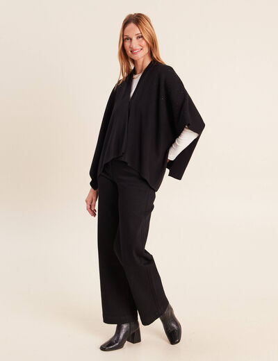 Poncho avec strass noir femme