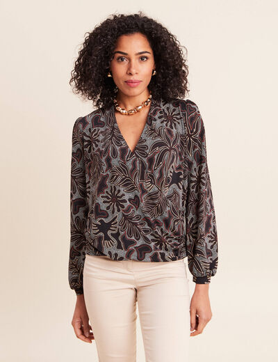 T-shirt cache-c&oelig;ur noir femme