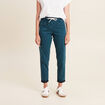 Pantalon coupe mom 7/8&egrave;me bleu canard femme
