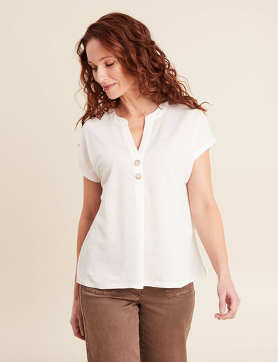 T-shirt manches courtes ecru femme