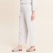 Pantalon fluide coupe barrel bleu femme