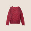 Pull col rond bordeaux femme