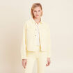 Veste boutonnée en jean jaune clair femme