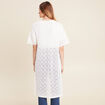 Gilet long manches courtes blanc femme