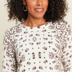 Pull col rond marron femme