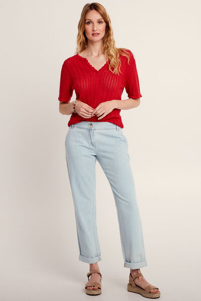 Jean léger denim bleach femme
