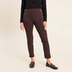 Legging 7/8&egrave;me taille bascul&eacute;e en maille marron fonc&eacute; femme