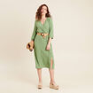 Robe droite ceinturée vert femme