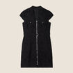 Robe droite broderie anglaise noir femme