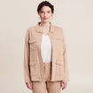 Veste droite boutonnée sable femme