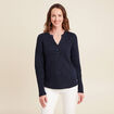 Pull manches longues bleu marine femme