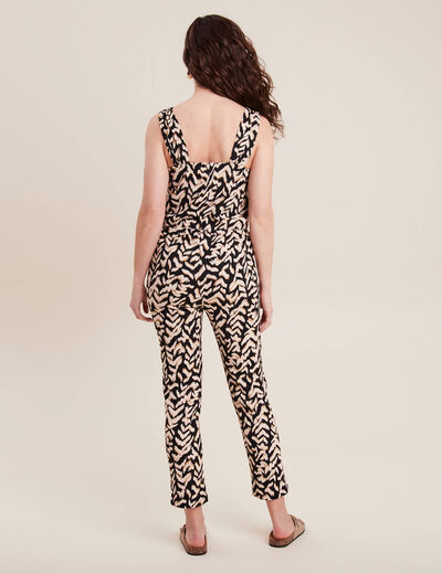 Combinaison pantalon droite noir femme