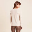 Pull col v manches longues &agrave; sequins couleur or femme