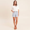 Short relax en jean bleu femme