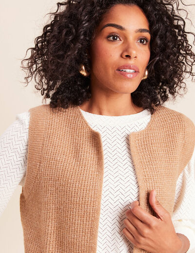 Gilet sans manches marron femme