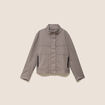Veste col montant doubl&eacute;e marron femme