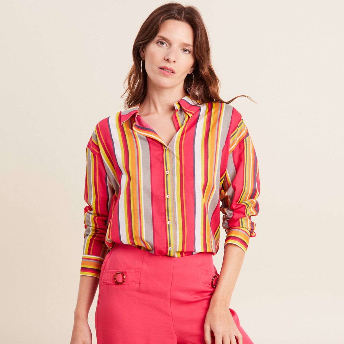 Chemise rayée femme multicolore femme