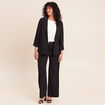 Veste longue droite col tailleur noir femme