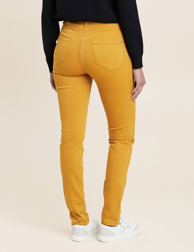 Jean magique L'Unique coupe ajust&eacute;e jaune femme