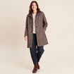 Manteau col montant doubl&eacute; marron femme