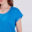 T-shirt manches courtes bleu femme