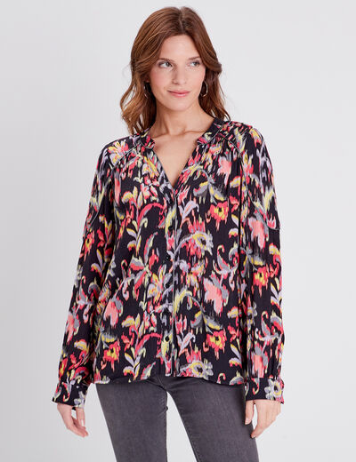 Blouse manches longues noir femme