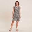 Robe droite ceinturée vert femme