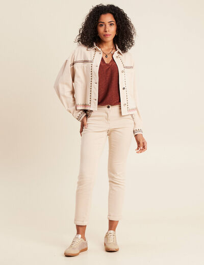 T-shirt manches courtes marron foncé femme