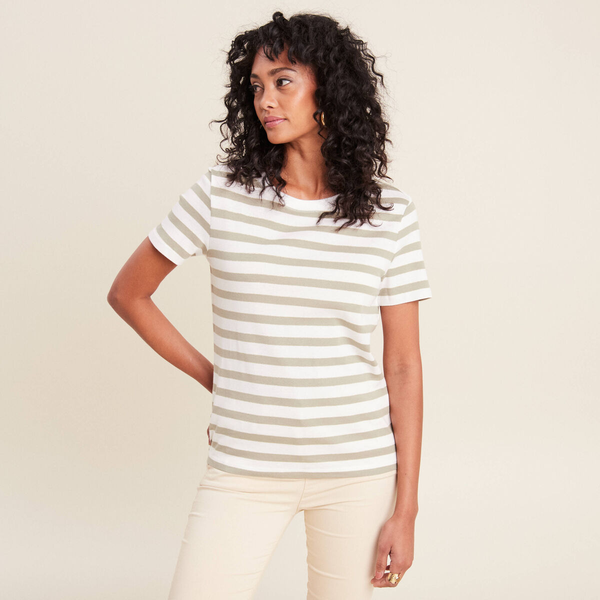 T-shirt manches courtes vert femme