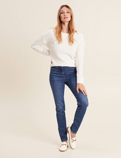 Pull manches longues ecru femme