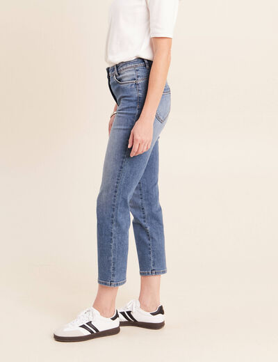 Jean coupe droite 7/8&egrave;me denim stone femme