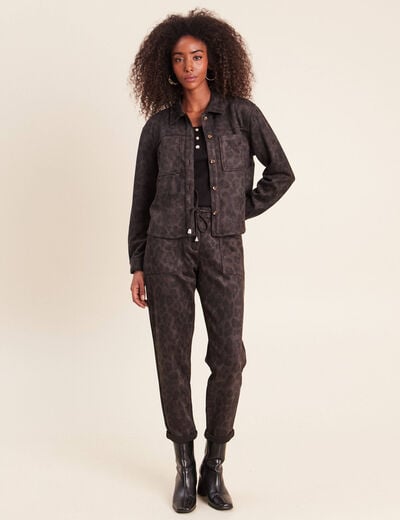 Pantalon coupe mom 7/8&egrave;me vert kaki femme