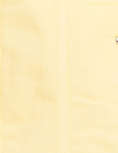 Blouson ajusté boutonné jaune clair femme