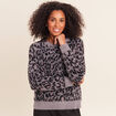 Pull col rond gris femme