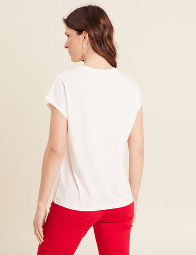 T-shirt manches courtes ecru femme