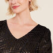 T-shirt manches 3/4 noir femme
